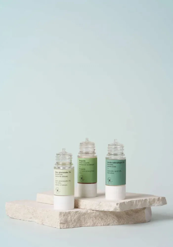 Actifs Purs de la gamme Boutons et imperfections